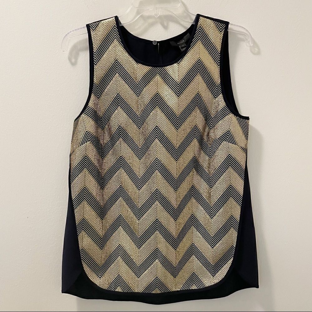 J. Crew Gilded Chevron Sleeveless Top - Size 4